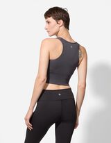 Cropped Top - Gerippt - dunkelgrau