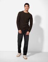 Pullover - Scollo rotondo - marrone scuro