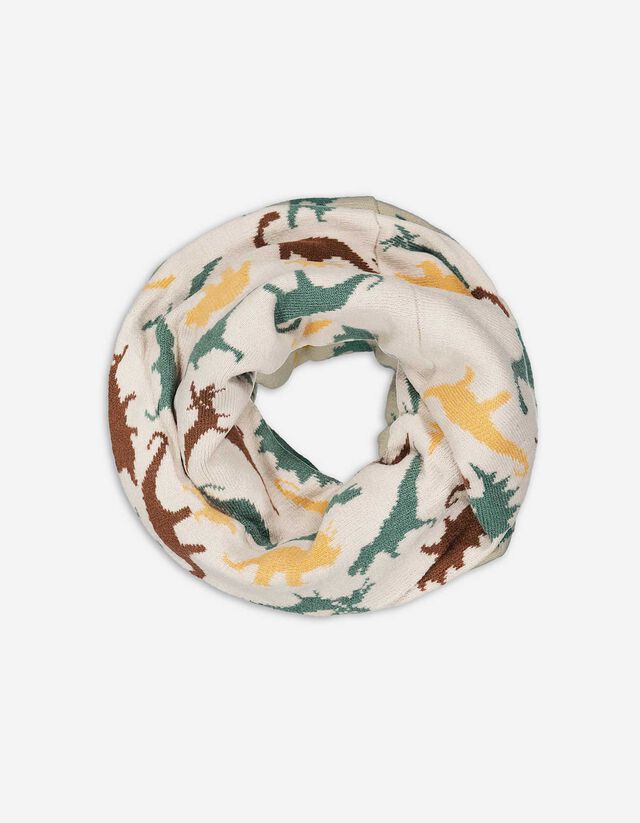 Sciarpa ad anello - Dinosauro - beige