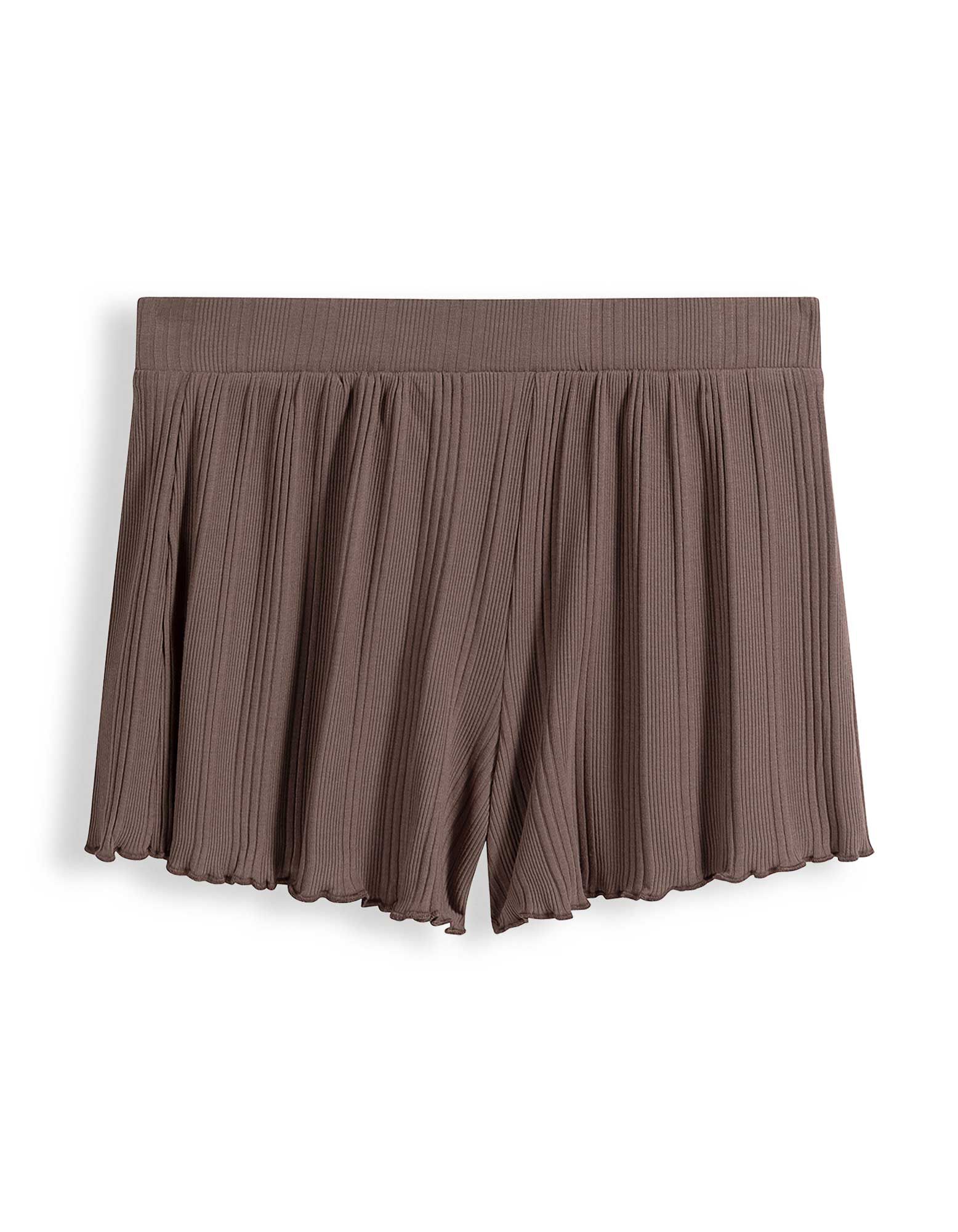 Pyžamov&yacute; set trička a kahot - Směs s visk&oacute;zou - hneda
