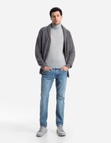 Gebreid vest - Sjaalkraag - donkergrijs