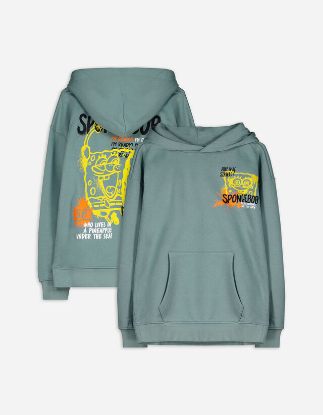 bluza z kapturem - SpongeBob Kanciastoporty - jasny niebieski