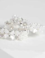 auskarai - Dekoratyvūs akmenukai - sidabrinis