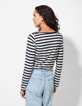 Langarmshirt - Baumwolle - dunkelblau