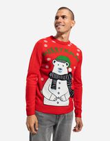 Strickpullover - Christmas - rot