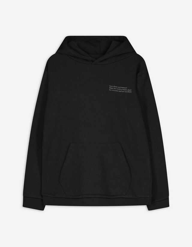 Hoodie - Frontprint - schwarz