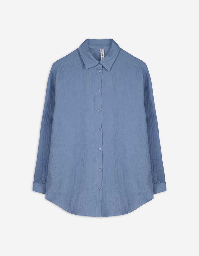 Longbluse - einfarbig - dunkelblau