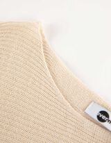 Pletený sveter - Znížené prieramky - bezova