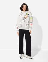 Mikina s kapucňou - Celoplo&scaron;n&aacute; potlač - biely