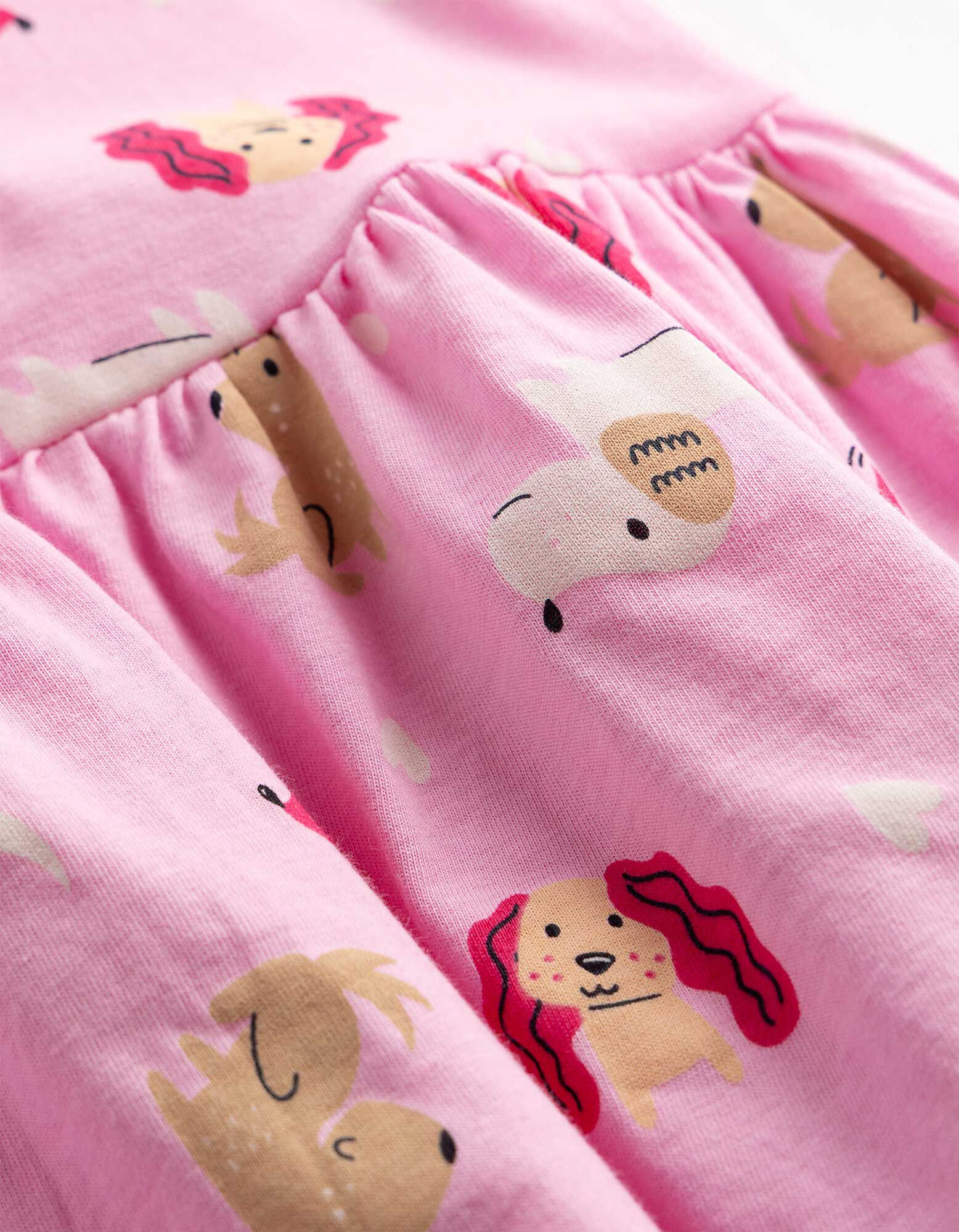 Kleid - Allover-Muster - Rosa