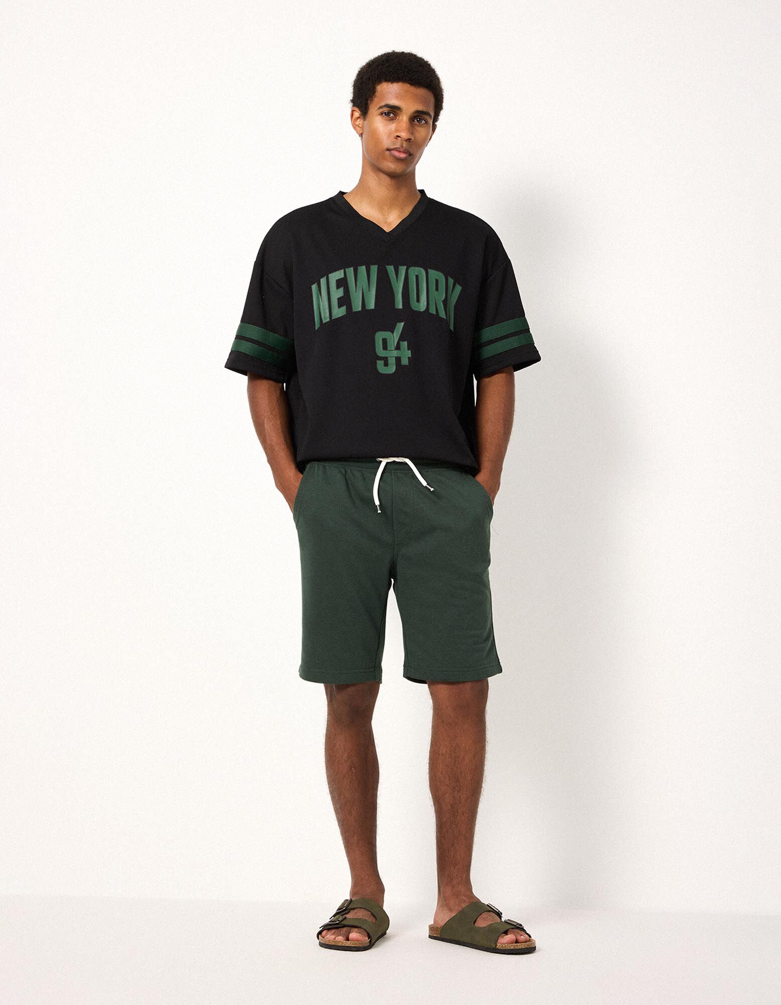 szorty - Regular Fit - Khaki