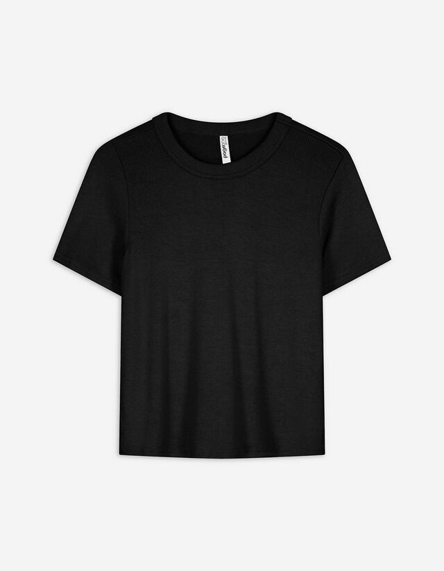 T-Shirt - einfarbig - schwarz