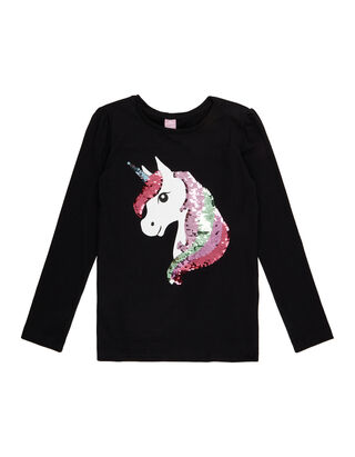 M&auml;dchen Longsleeve mit Wende-Pailletten