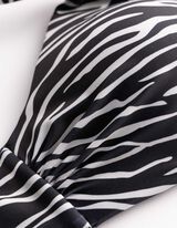 Haut de bikini - motif z&egrave;bre - noir
