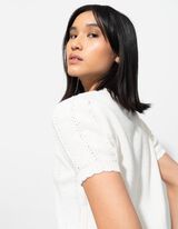 Strickshirt - einfarbig - weiß