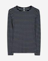 Langarmshirt - Rippenstruktur - dunkelblau
