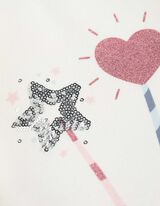 Sweatshirt - Paillettenbesatz - beige