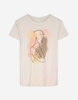 T-Shirt - Zierperlen - weiß