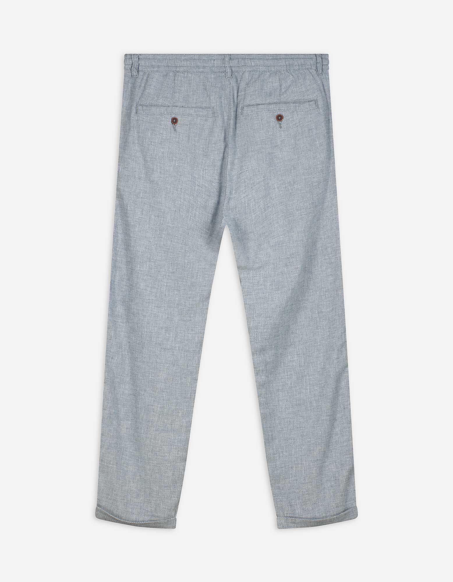 Pantalon chino - Revers cousus au bas des jambes - Vert