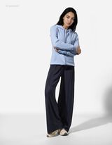 Pantaloni - Bandă elastică &icirc;n talie - Albastru inchis