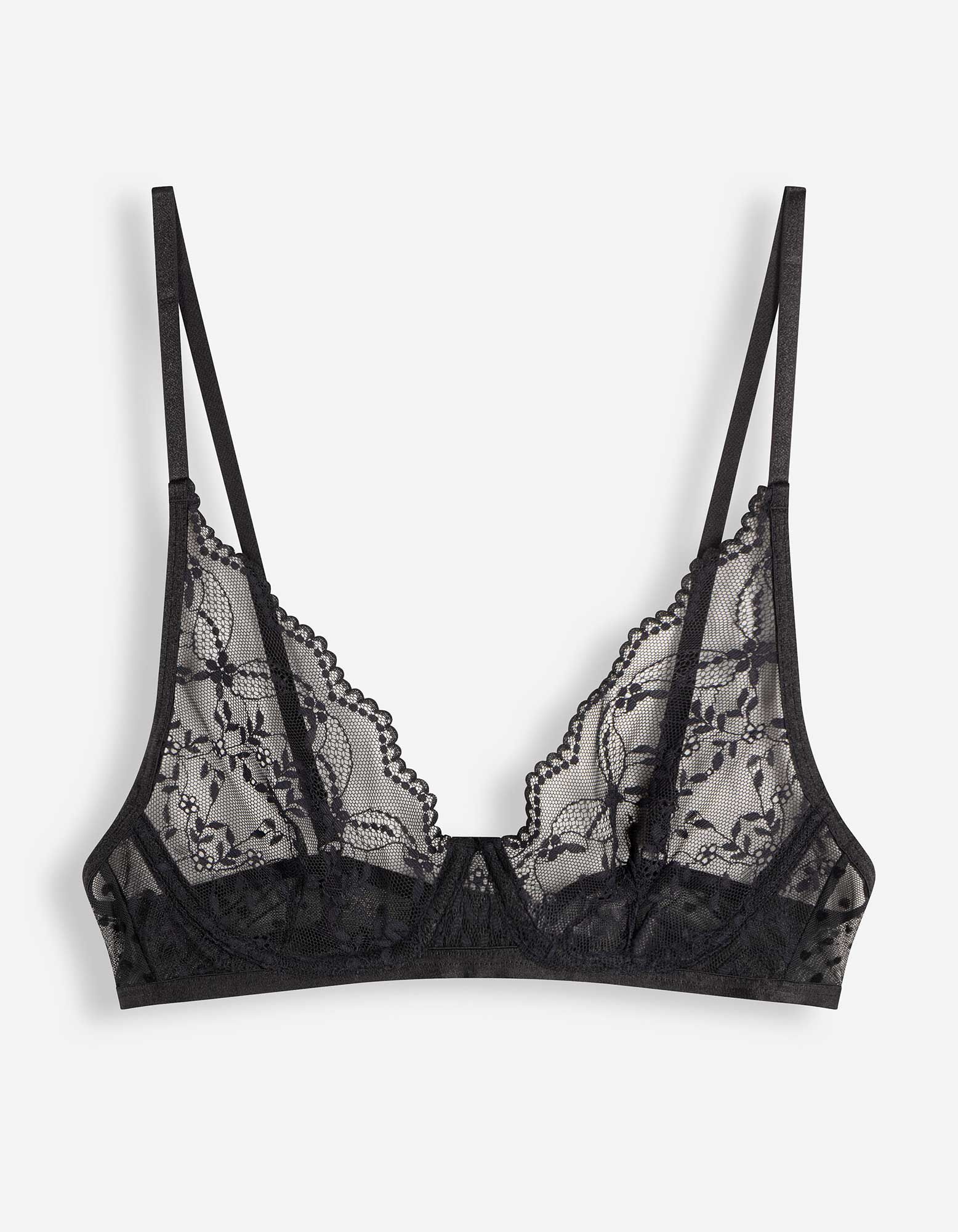 T-Shirt-BH - ungef&uuml;tterte Cups - Schwarz