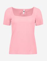 T-shirt - Encolure carr&eacute;e - Rose