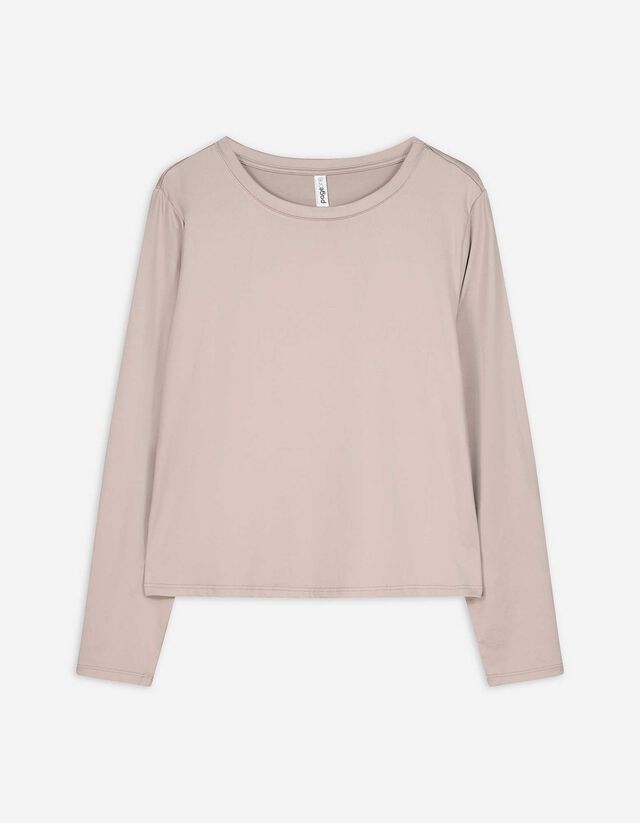Langarmshirt - Slim Fit - beige