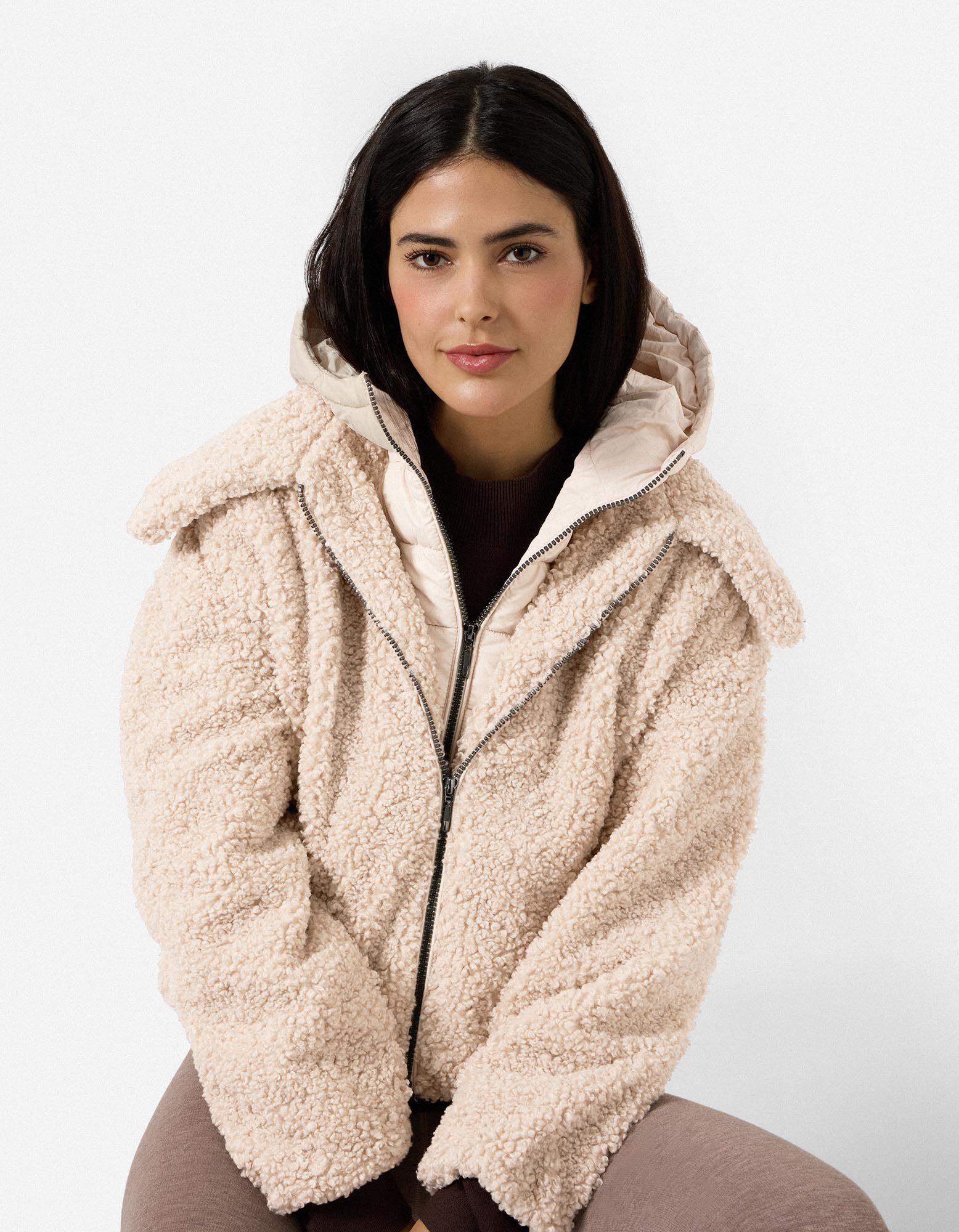 Veste - Capuche amovible - beige