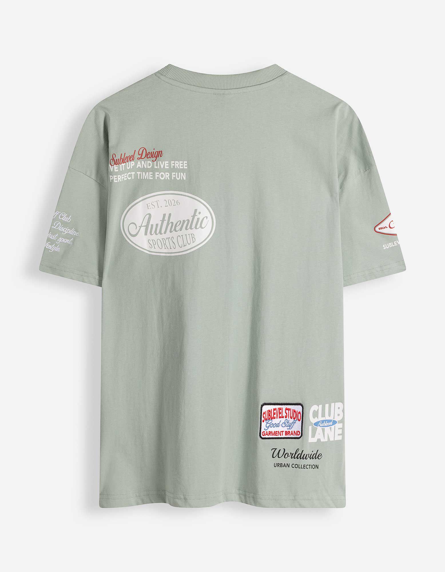 T-Shirt - Allover-Print - hellgr&uuml;n