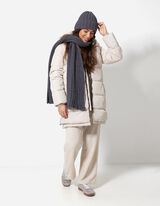 Šál - Rebrový úplet - tmavoseda