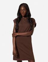 Kleid - gerade geschnitten - Dunkelbraun