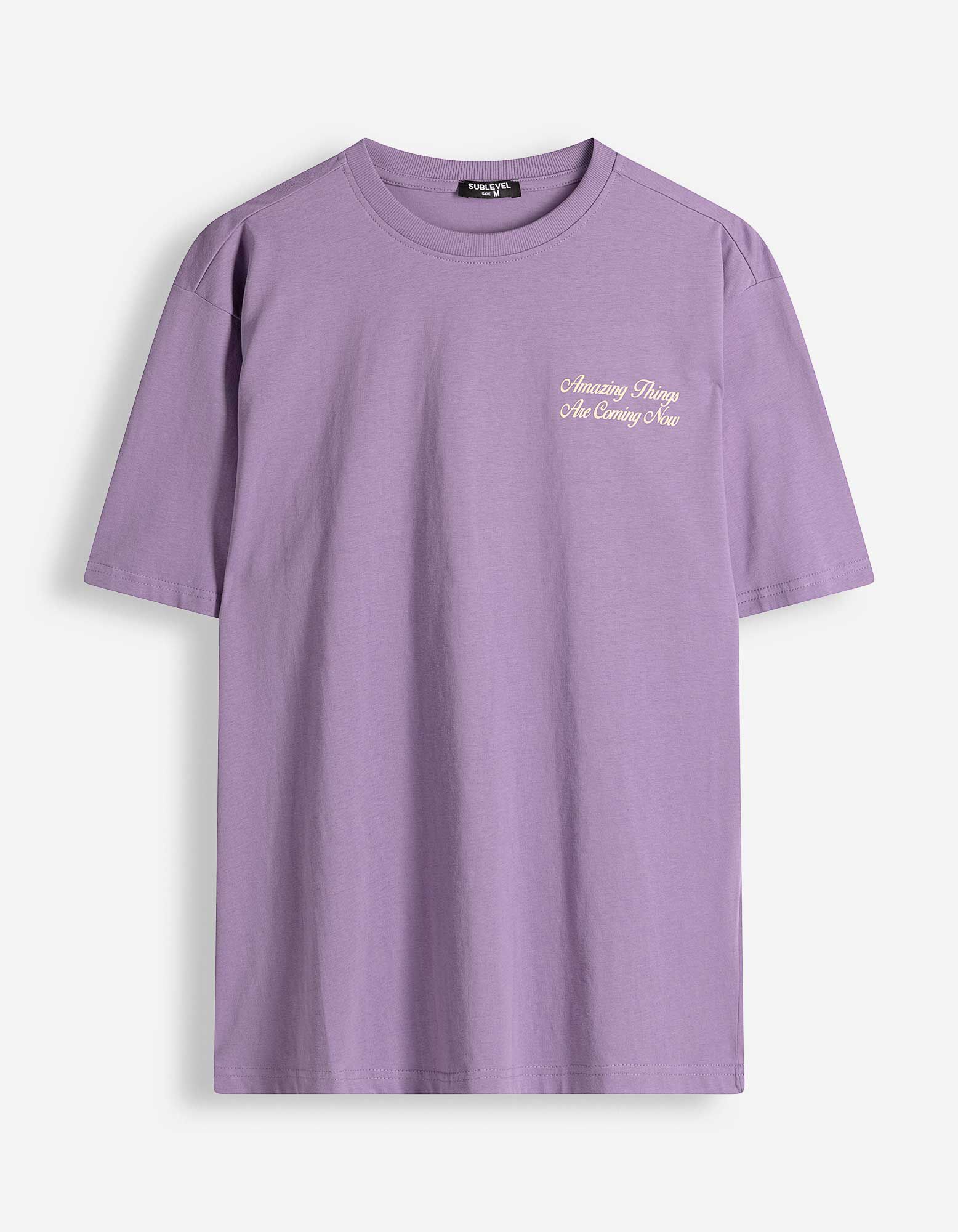 T-Shirt - R&uuml;ckenprint - dunkellila