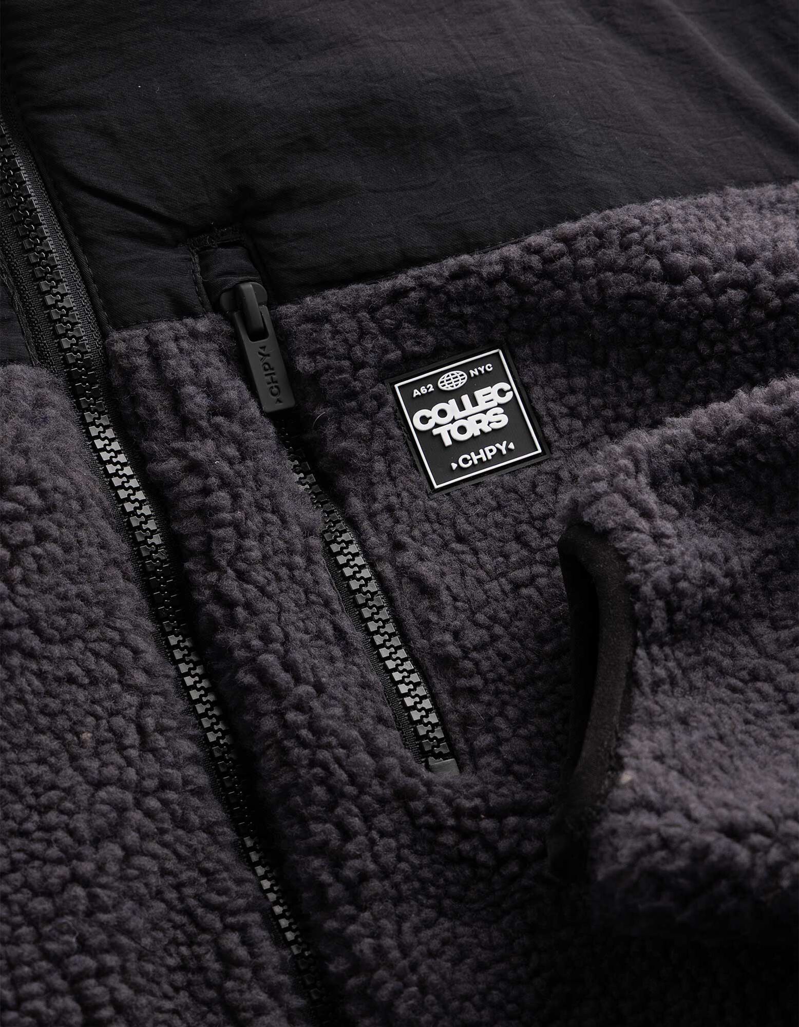 Teddyjacke - Color-Blocking - Dunkelgrau