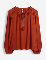 Bluse - einfarbig - Rost