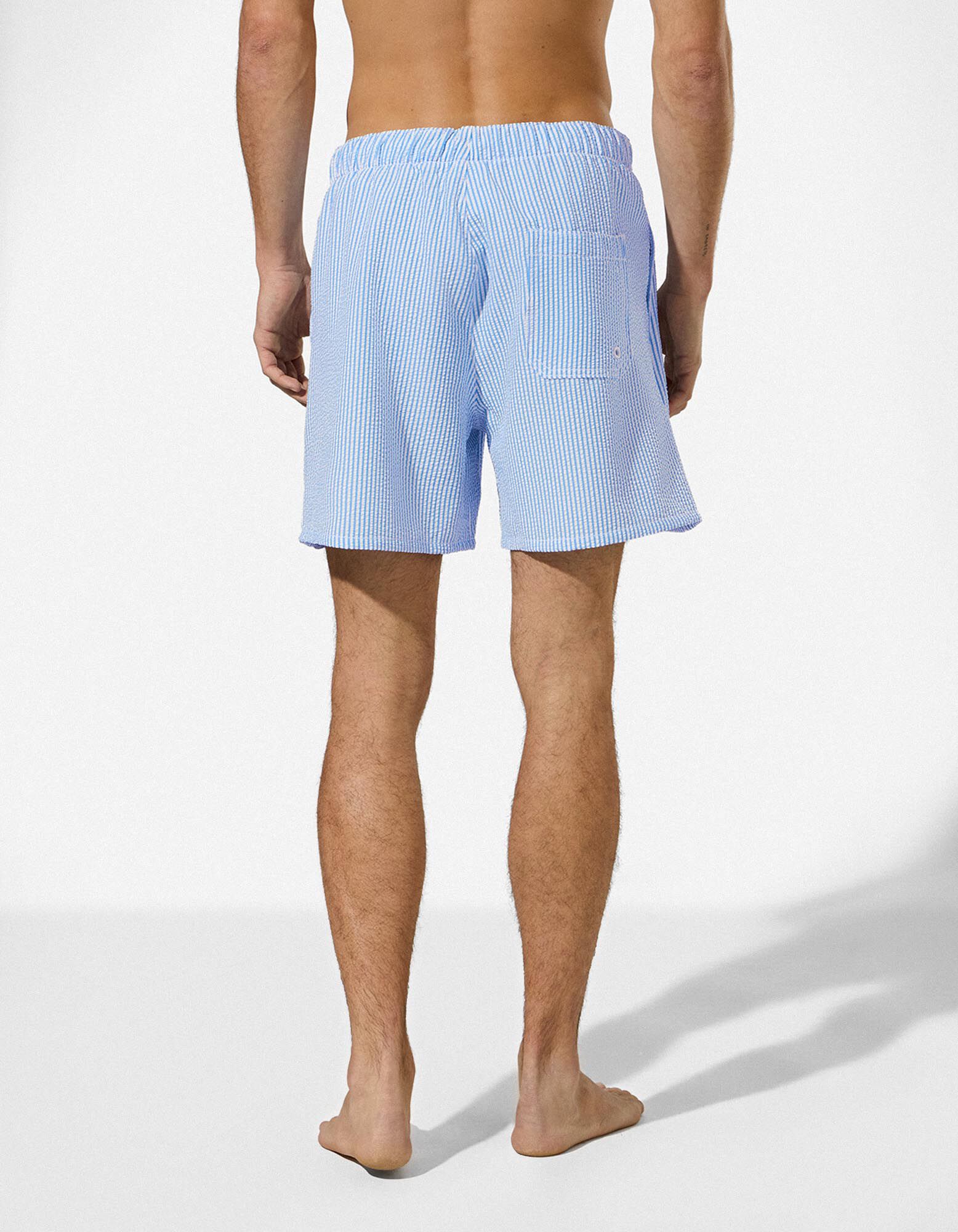 Badehose - Streifen - Hellblau