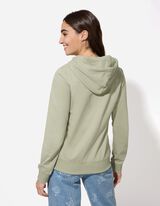 Felpa aperta - Cappuccio con coulisse - verde