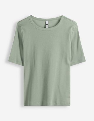 T-Shirt - Rippenstruktur - t&uuml;rkis