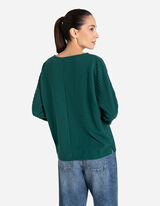 Maglia a manica lunga - Loose Fit - verde scuro