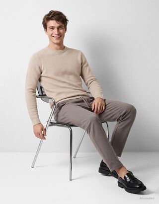 Pullover - mit Struktur - Beige
