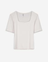 Longtop - einfarbig - weiß