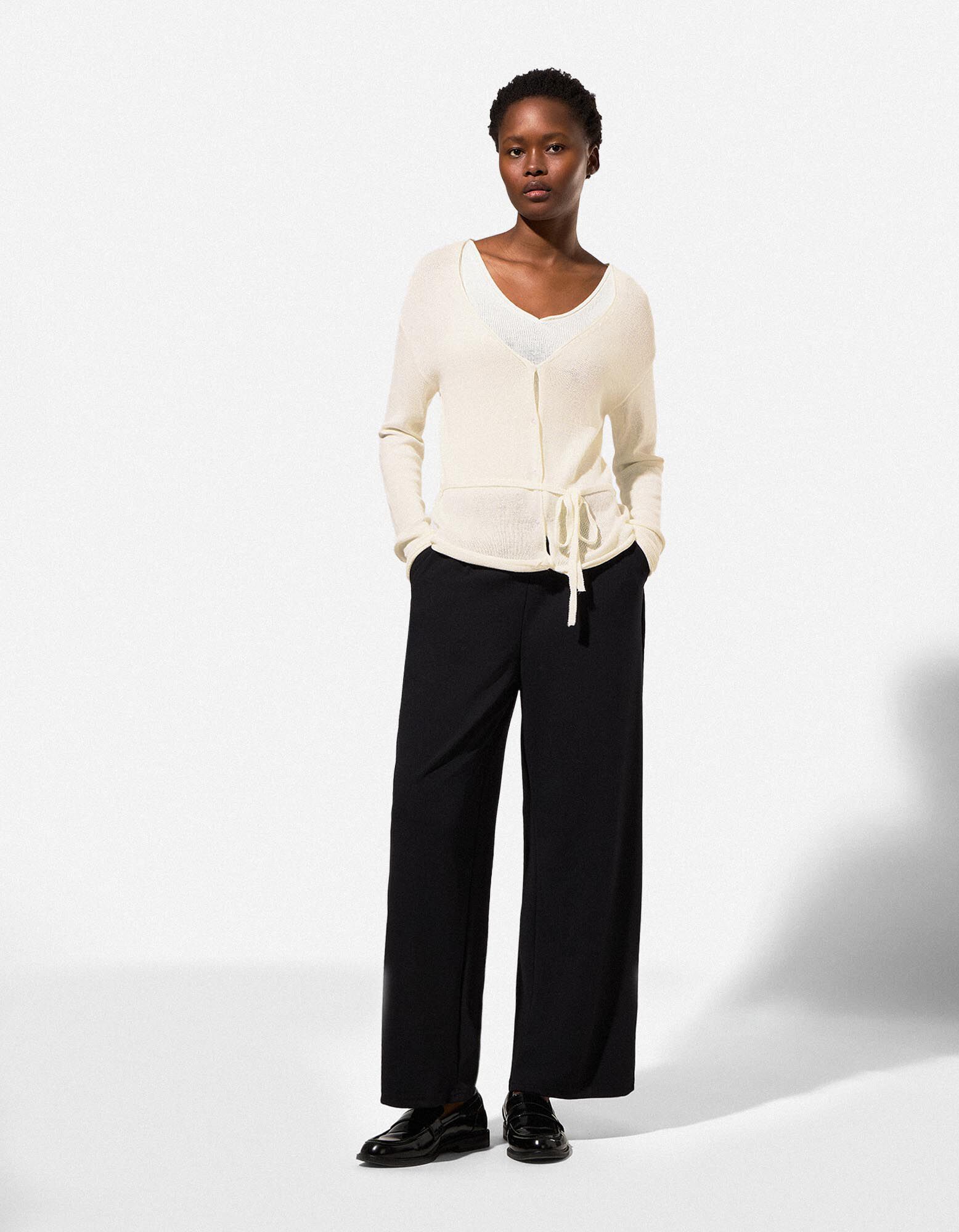 Cardigan - Viskose-Mix - wei&szlig;