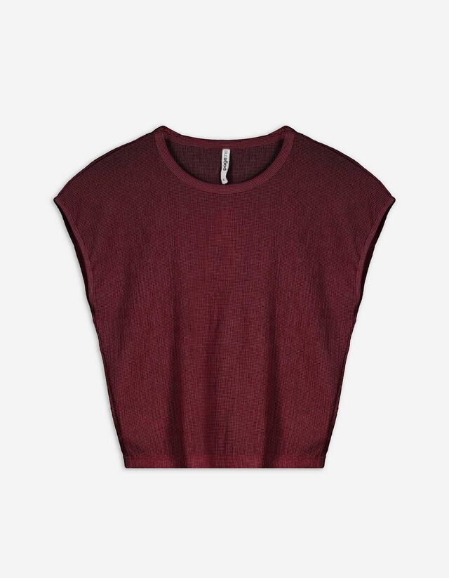 T-Shirt - Loose Fit - dunkelrot