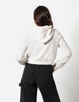 Skraćena dukserica - sa vezicom - bela