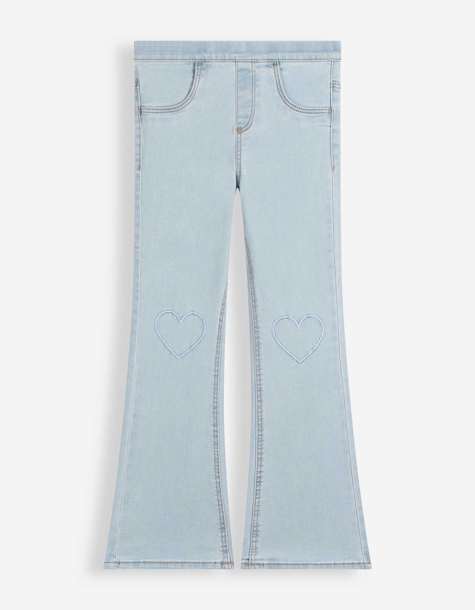 Jeggings - Broderie - bleu clair