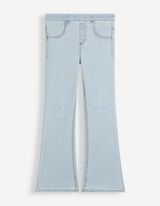 Jeggings - Broderie - bleu clair
