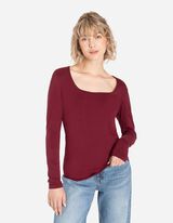 Tričko s dlhými rukávmi - LENZING™ ECOVERO™ - tmavocervena