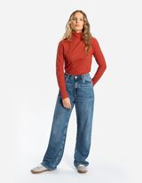 Bluză de corp cu mânecă lungă - Structură cu nervuri - Portocaliu