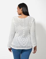 Kampsun - V-kaelus - valge