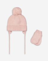 Set cappello e guanti - fodera in pile - rosa