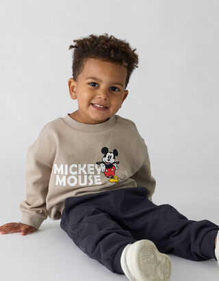 Sweatshirt - Baumwolle - Beige